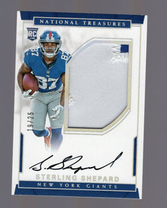 2016 Panini National Treasures Sterling Shepard RPA RC Patch Auto #19/25 Giants