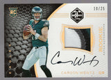 2016 Panini Limited Carson Wentz RC Rookie RPA Auto 4 color Patch /25 Eagles