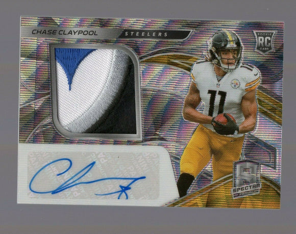 2020 Panini Spectra Chase Claypool Steelers Logo RC Patch Auto #4/25