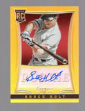 2013 Panini Select Brock Holt RC Gold Auto #18/25 Nationals