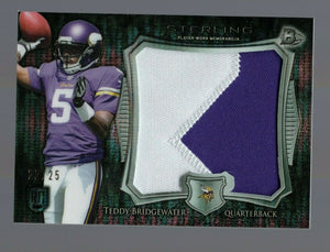 2014 Bowman Sterling Teddy Bridgewater RC Patch Pulsar #22/25 Panthers