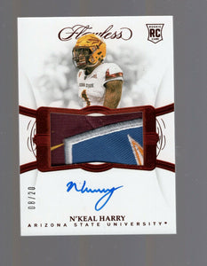 2019 Panini Flawless Collegiate N'Keal Harry logo patch auto #8/20 Patriots