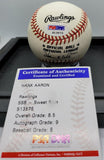 Hank Aaron Signed Baseball Graded 8.5 overall 9 Auto PSA DNA Authenticated