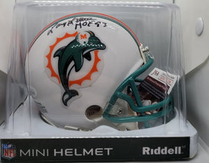 Larry Little Signed Dolphins Mini Helmet w/ inscription JSA Authenticated