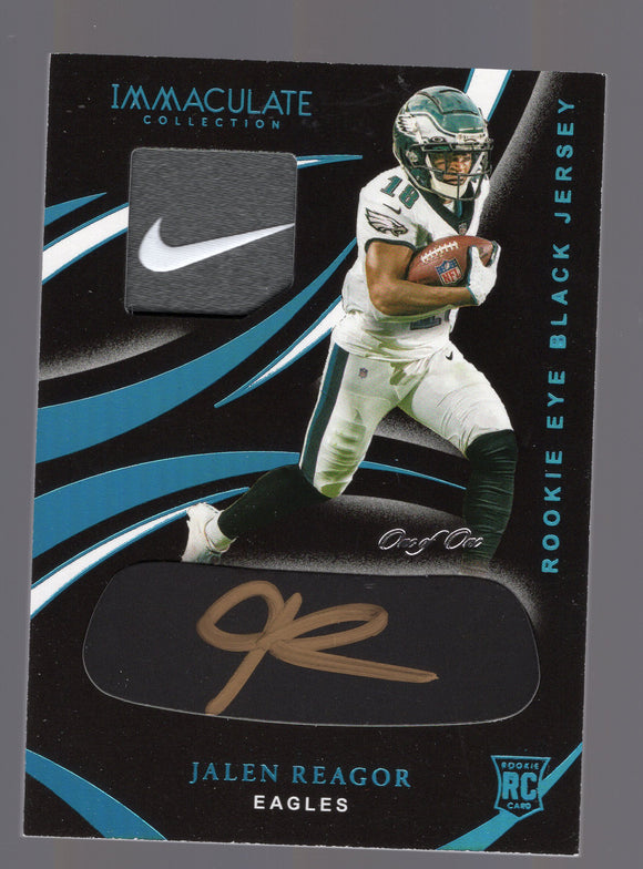 2020 Panini Immaculate Jalen Reagor RC Swoosh Logo Patch gold eye black Auto #1/1 Eagles